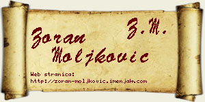 Zoran Moljković vizit kartica